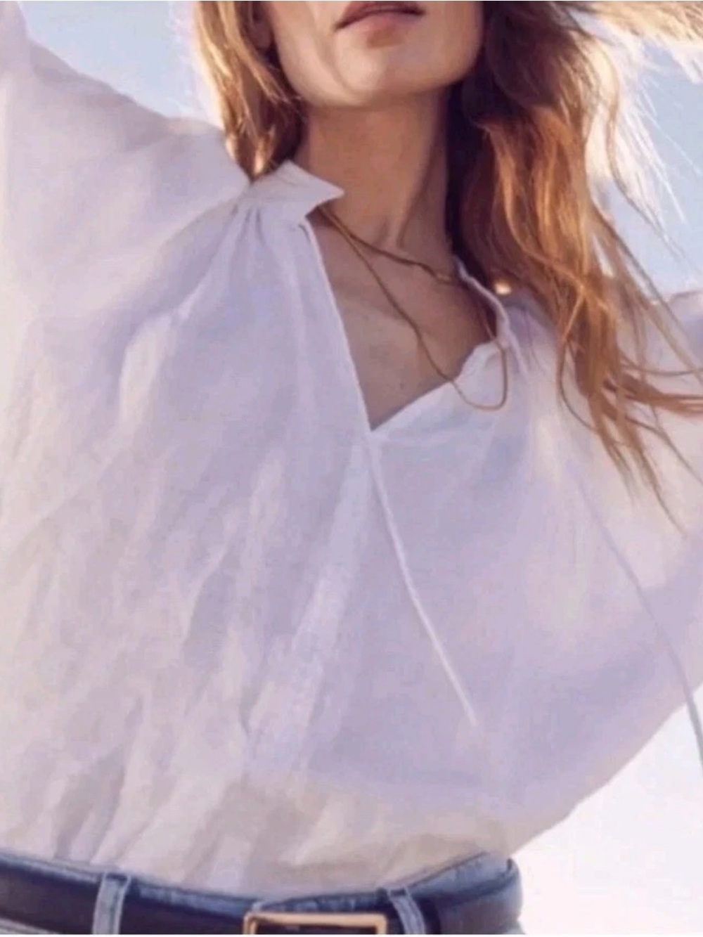 AYR Good Aura Blouse in White Size Small